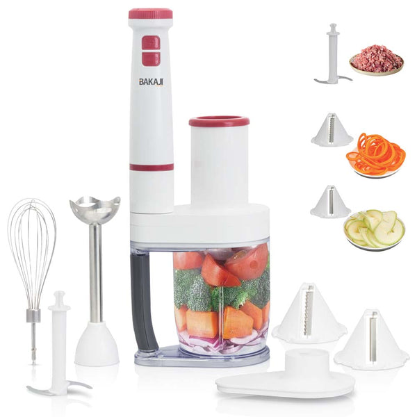 Frullatore Immersione Lame Acciaio 600W Sbattitore Tritatutto e Taglia Verdure online