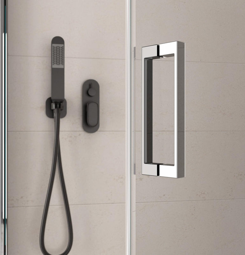 Box Doccia Angolare 1 Anta a Libro in Cristallo Trasparente 6mm H195 Bonussi Eloisa Varie Misure