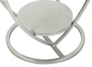 Tavolinetto Heart Argento Ø40x45,5 cm in Ferro e Marmo Argento e Bianco      