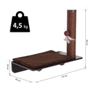 Mensola Tiragraffi per Gatti 55x30x50 cm in Legno MDF  Marrone