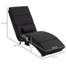 Poltrona Massaggiante con 8 Punti Vibranti e Riscaldamento 56x168x84 cm 5 Modalità Timer e Telecomando in Tessuto Effetto Lino Nero      