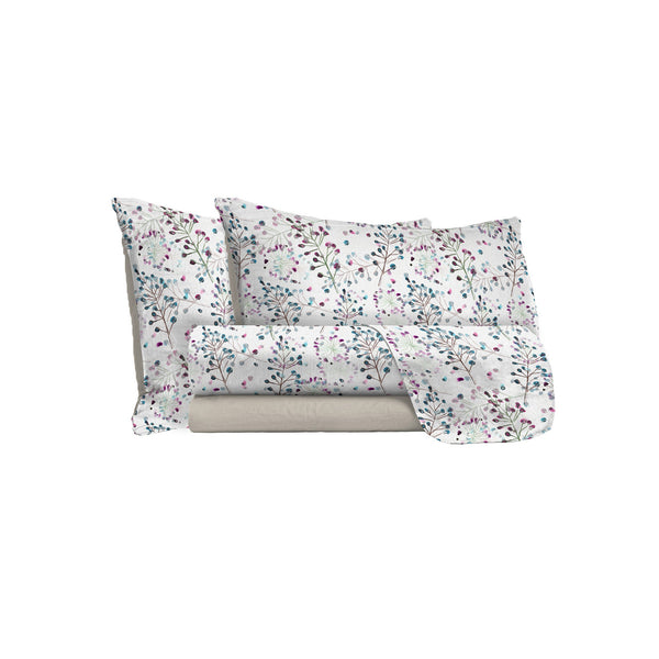 Bettlaken-Set mit Druck oben und unten und Flor-Kissenbezügen in verschiedenen Größen acquista