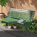 Panchina da Esterno in Alluminio a 2 Posti a Doghe 123x67x79cm Verde