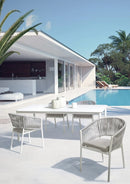 Set 4 Sedie 57x60x80h cm con Braccioli e Cuscini Florencia Bianco