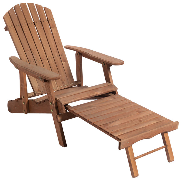 sconto Adirondack-Holz-Liegestuhl mit Fußschemel
