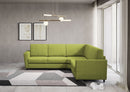 Divano Angolare 5 Posti 248x248x85 cm Yasel in Tessuto Verde