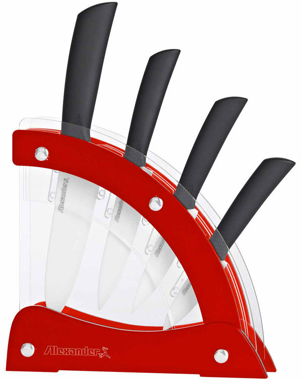 prezzo Block mit 4 roten Alexander Vela Keramikmessern