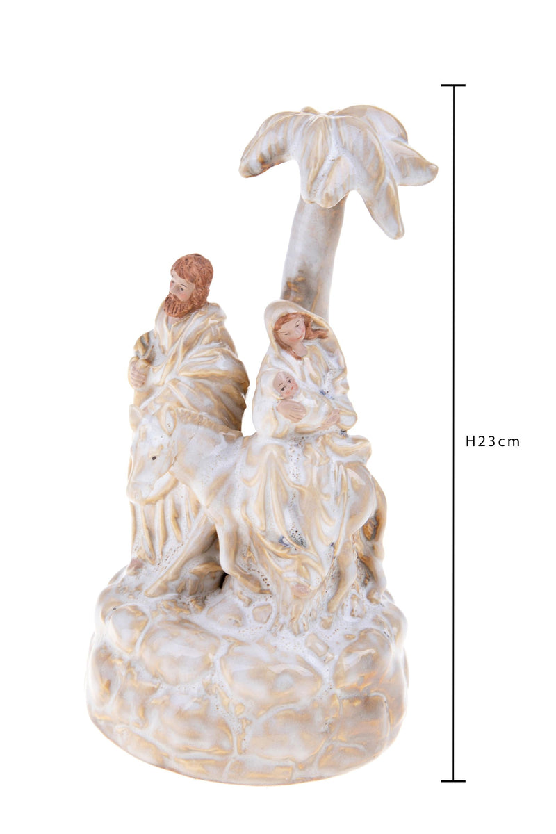 Natività Carillon con Asinello 23 cm in Porcellana