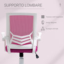Sedia Operativa da Ufficio 62,5x55x94-104 cm in Tessuto Rosa