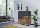 Credenza Alta 100x43x106 cm Alien Ardesia e Acero Pereira