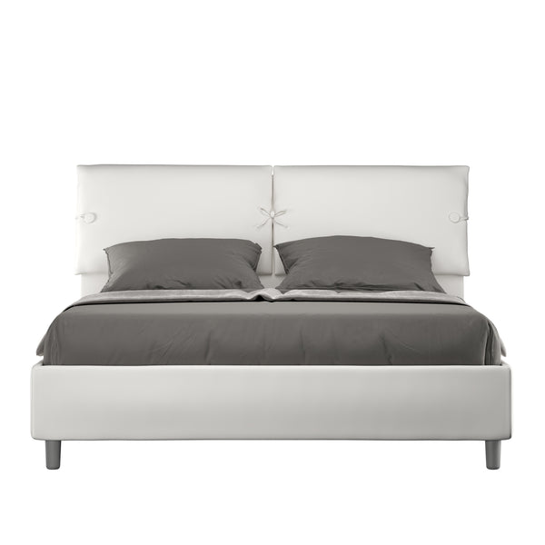 prezzo Letto Matrimoniale con Alzata Comoda Imbottito in Similpelle Sleeper Bianco Varie Misure