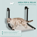 Amaca per Gatti da Parete 42,5x54x34 cm in Tessuto Nero