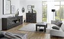 Credenza 2 Ante 120x42x110 cm in Legno TFT Praga Nero Lucido