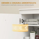 Mobile Sottolavabo con Intaglio a U 70x30x65 cm con Chiusura Ammortizzata in MDF Bianco  