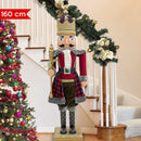 Soldato Schiaccianoci Natalizio H160 cm con Luci Suoni e Movimento Rosso Scozzese