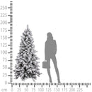 Albero di Natale Artificiale H198 cm Abete Mixed Slim innevato 875 Tips Verde