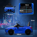 Macchina Elettrica per Bambini 108x69,5x51 cm Licenza BMW M4 con Telecomando Clacson e Fari Blu      