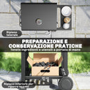 Barbecue a Carbone 75x59x94 cm con Termometro e Griglia di Cottura in Acciaio inox 304 Nero      