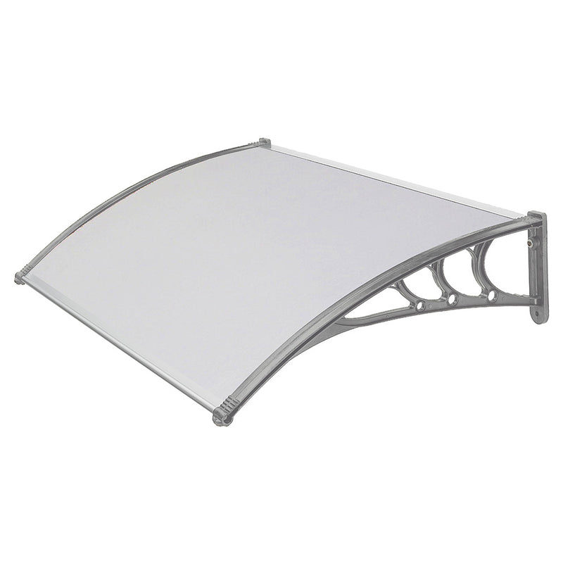 Pensilina Tettoia Grigia in Policarbonato Compatto Satinato Opalino 120x80 cm