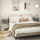 Set di 2 Comodini Sospesi Design Moderno 40x29x30 cm con 2 Cassetti Grigio Cemento 