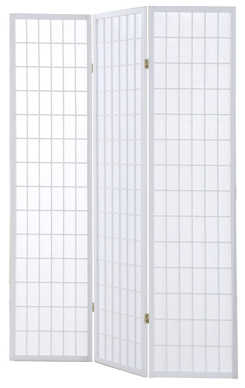 Paravento Separè 3 Pannelli 130,5x178cm in Legno Tosini Bianco