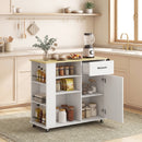 Mobile da Cucina 96,5x38x87 cm con Cassetto Armadietto e Ripiano Regolabile in MDF Bianco      