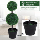 Pianta Artificiale Bosso Due Sfere Ø23x67 cm con Vaso  Verde