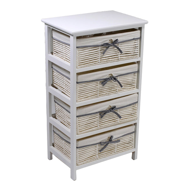 Kommode mit 4 Schubladen aus Holz 46x32x81cm Adami Hilary White prezzo