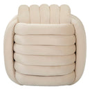 Puff Softy Crema 45x45x45 cm in MDF e Cotone e Poliestere Crema      