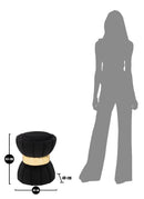 Sgabello Flower Nero Ø 40x44 cm in Legno e Plastica