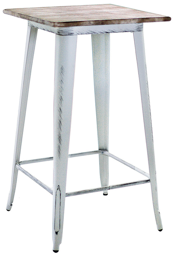 sconto Bartisch in Metallplatte Holz Adami Bristol Antik Weiß