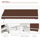 Tenda da Sole Avvolgibile a Parete 395x245 cm in Metallo e Poliestere Rosso ruggine