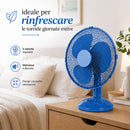 Ventilatore da Tavolo Autoportante Potenza 45W Ø40 cm 3 Velocità in Plastica Blu      