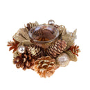 Set 4 con Tavola Natale con Stelle e Pigne Ø15 cm 