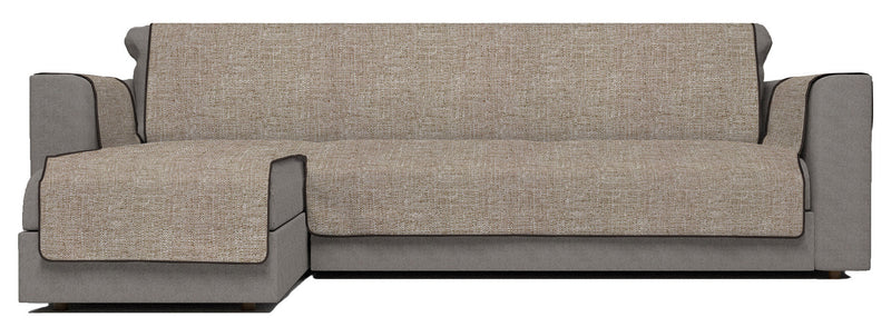 Copridivano in Poliestere con Penisola Sinistra Marrone Varie Misure