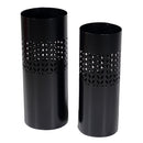 Set 2 Portaombrelli in Metallo ø24x24H60cm Frecce Nero