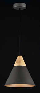 Lampada pendente Pendant in Metallo e Legno Bicones Nero