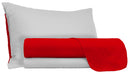 Set Lenzuola Sopra Sotto e Federe Doubleface Rosso/Grigio Chiaro 1 Piazza e Mezzo