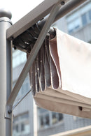 Pergola da Giardino 3x3m in Acciaio e Poliestere Grigio Chiaro