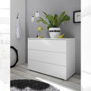Comò Ottica 3 cassetti bianco laccato opaco