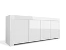 Credenza Mobile da Salotto 4 Porte 210x50x82cm TFT  Amber Bianco Lucido