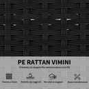 Set 5 Pezzi Salotto da Esterno con Divano Modulare e Tavolino con Piano in Vetro in Rattan PE Grigio      