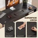 Scrivania da Ufficio Salvaspazio 120x52,3x76 cm con Cassetti in Legno e Acciaio Nero      