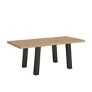 Tavolo Allungabile 180/280x90 cm Svalen Rovere Scortecciato Gambe Antracite      