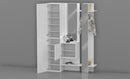 Mobile Ingresso Appendiabiti e 2 Specchi 140x35x191 cm Kompact Bianco Lucido  