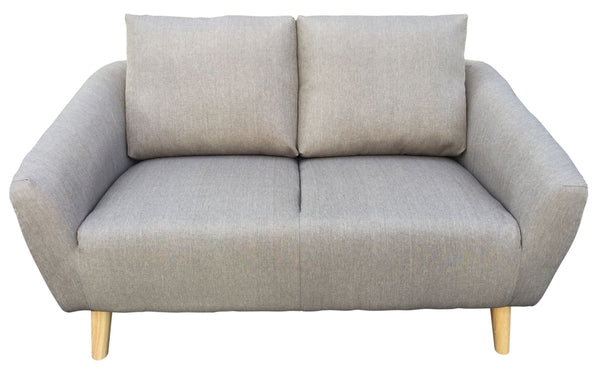 sconto Design Sofa 2-Sitzer Sofa Beige Stoff Holzfüße für Home Office