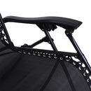 Sedia Sdraio Pieghevole Reclinabile Lettino Relax a Gravità Zero in Textilene Nero 90x65x110 cm 
