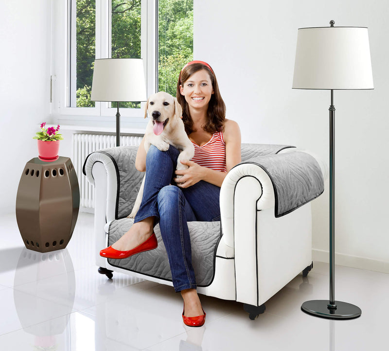 Copridivano Trapuntato Universale 1 Posto Double Face Starlyf Sofa Cover Nero e Grigio