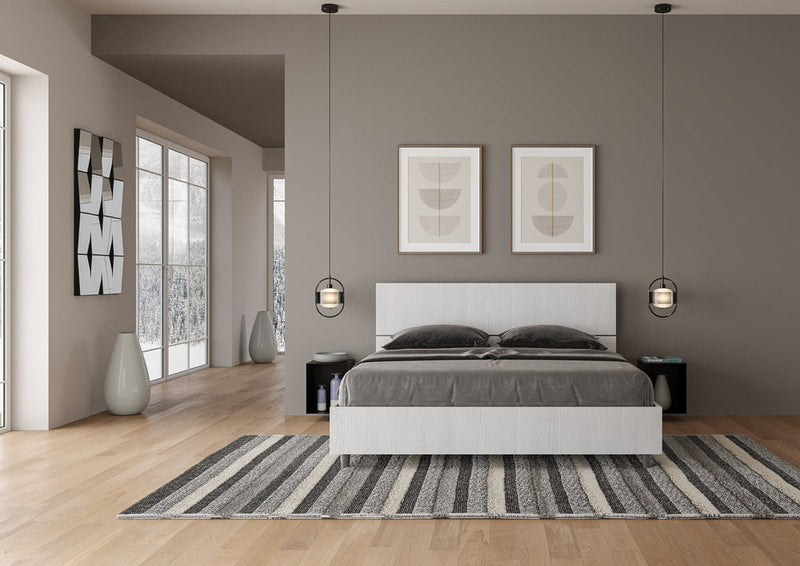 Letto Matrimoniale Testata Inclinata Demas Frassino Bianco Varie Misure