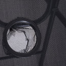 Set 2 Sedie a Sdraio e Tavolino da Giardino Regolabili Pieghevoli Tessuto di Textilene Nero 
